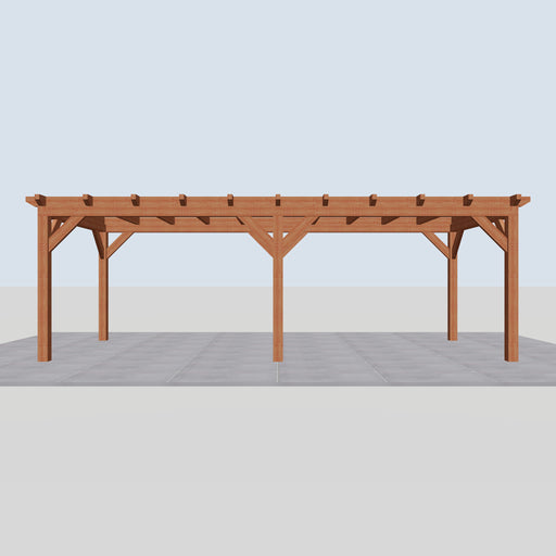Douglas Overkapping Landelijk Classic - 725x305cm - Volledig op Maat - vooraanzicht