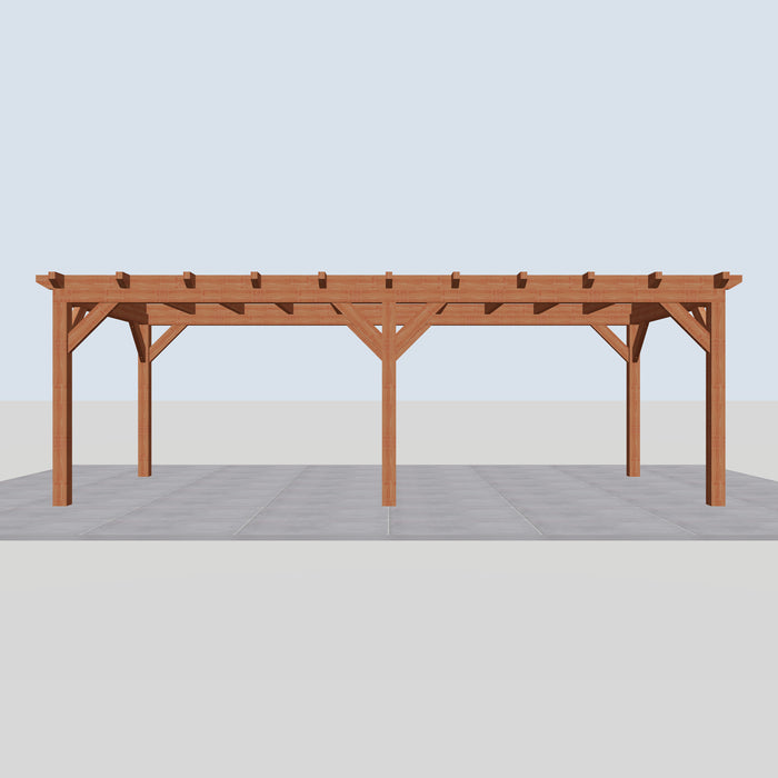 Douglas Overkapping Landelijk Classic - 725x305cm - Volledig op Maat - vooraanzicht