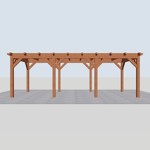 Douglas Overkapping Landelijk Classic - 730x305cm - Volledig op Maat - vooraanzicht