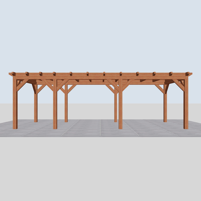 Douglas Overkapping Landelijk Classic - 775x305cm - Volledig op Maat - vooraanzicht