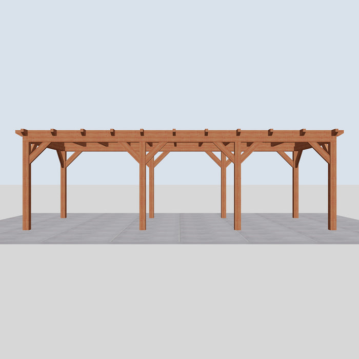 Douglas Overkapping Landelijk Classic - 780x305cm - Volledig op Maat - vooraanzicht