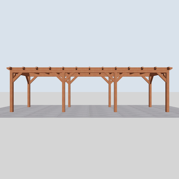 Douglas Overkapping Landelijk Classic - 890x305cm - Volledig op Maat - vooraanzicht