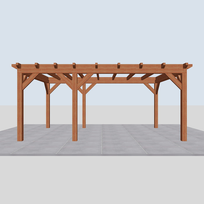 Douglas Overkapping Landelijk Classic - 550x370cm - Volledig op Maat - vooraanzicht