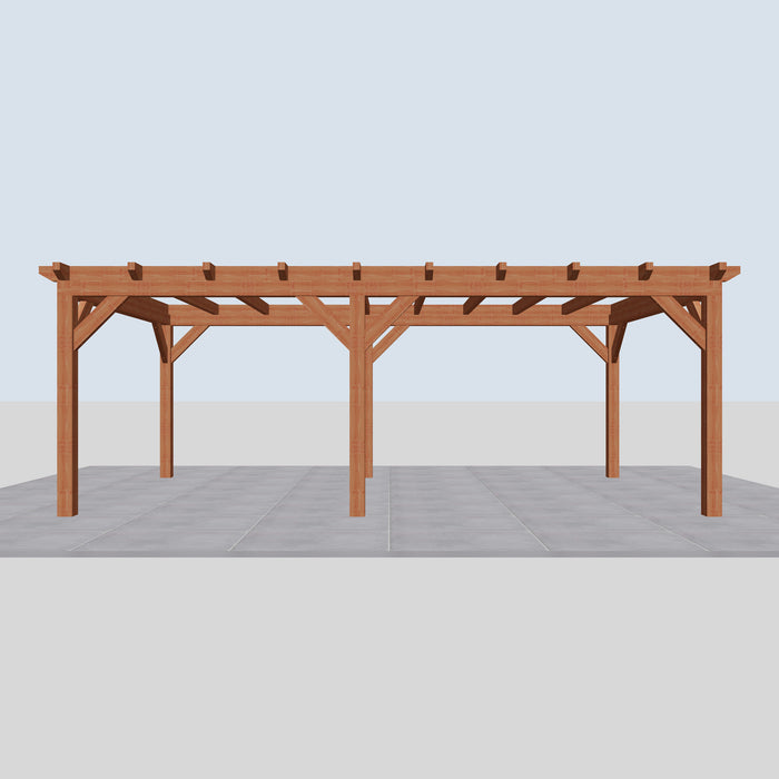 Douglas Overkapping Landelijk Classic - 660x370cm - Volledig op Maat - vooraanzicht