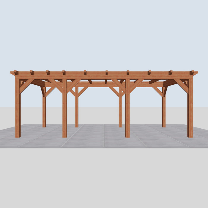 Douglas Overkapping Landelijk Classic - 670x370cm - Volledig op Maat - vooraanzicht