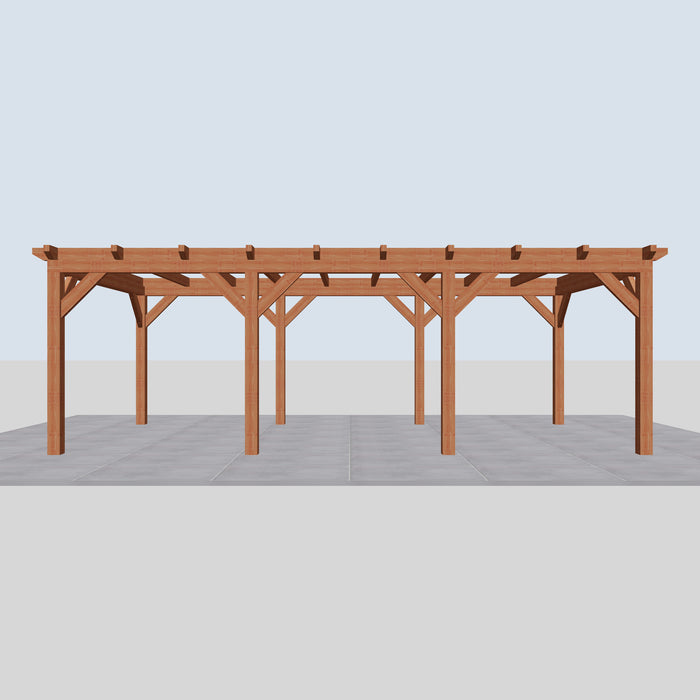 Douglas Overkapping Landelijk Classic - 730x370cm - Volledig op Maat - vooraanzicht