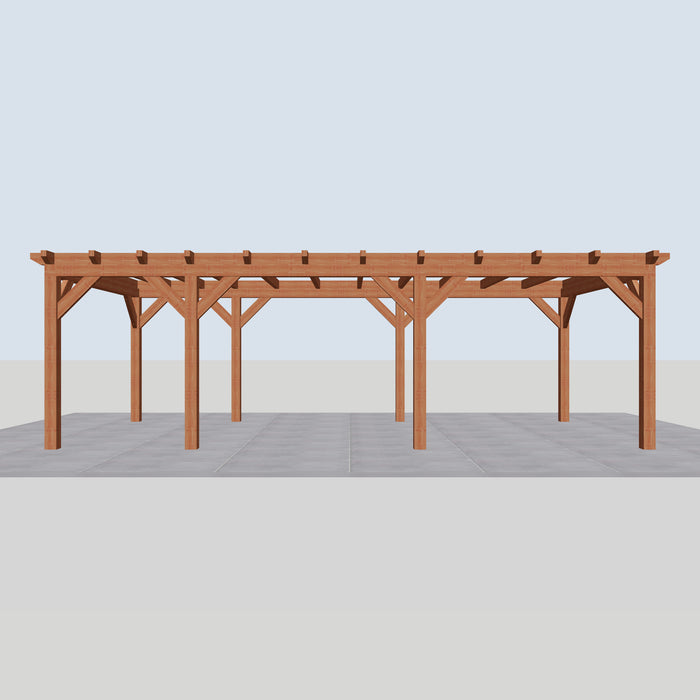 Douglas Overkapping Landelijk Classic - 775x370cm - Volledig op Maat - vooraanzicht