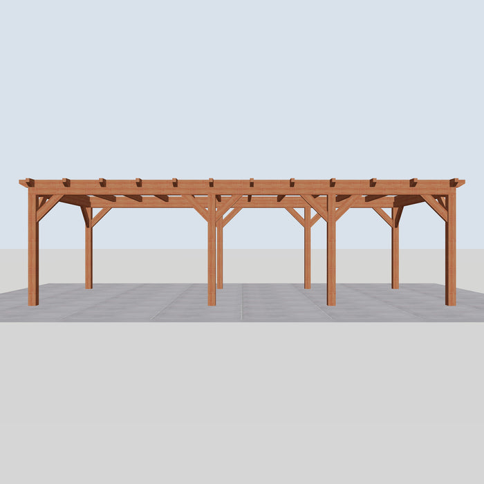 Douglas Overkapping Landelijk Classic - 845x370cm - Volledig op Maat - vooraanzicht