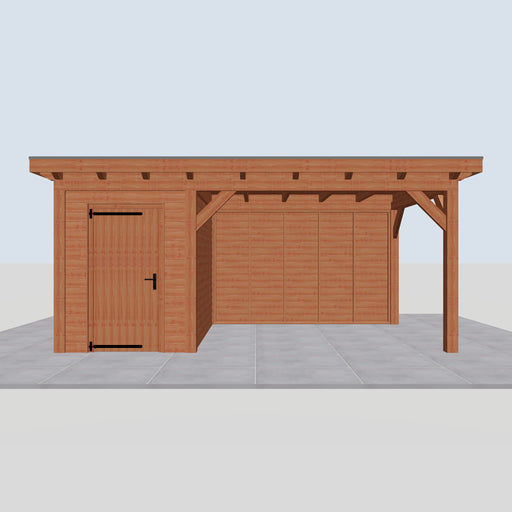 Douglas Overkapping Landelijk - 550x305cm - Volledig op Maat - vooraanzicht