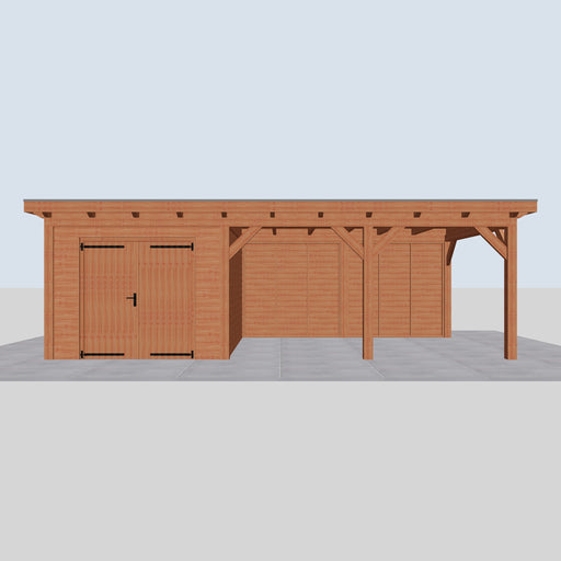 Douglas Overkapping Landelijk - 780x370cm - Volledig op Maat - vooraanzicht