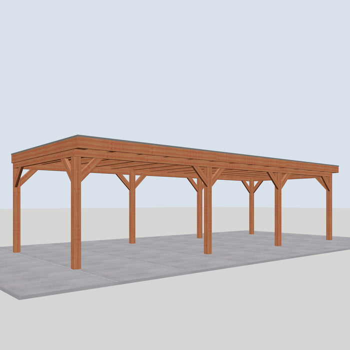 Douglas Overkapping Cima Classic - 960x395cm - linkerzijaanzicht