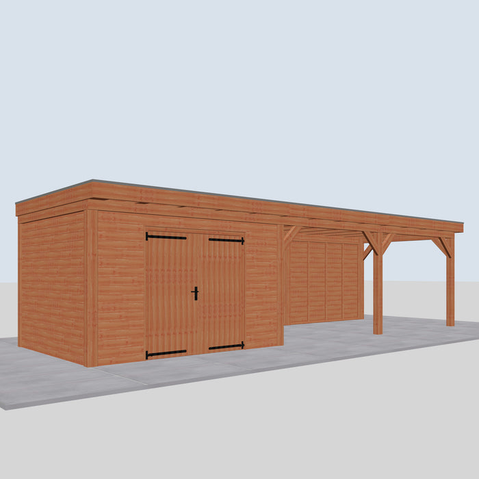 Douglas Overkapping Fermo - 960x335cm - linkerzijaanzicht