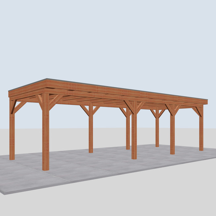Douglas Overkapping Flori Classic - 855x335cm - linkerzijaanzicht
