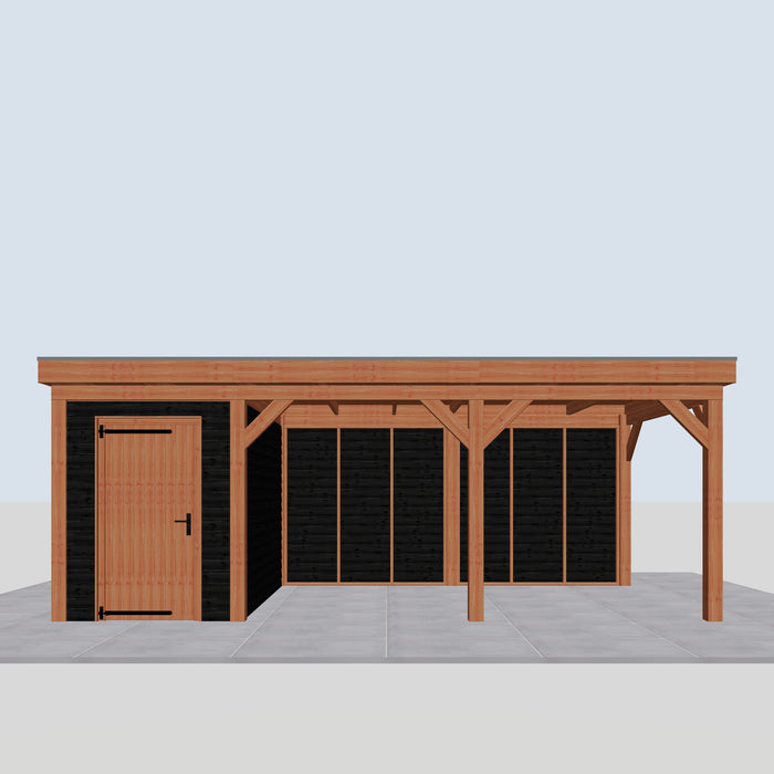 Douglas Overkapping Arezzo Zwart - 675x335cm - vooraanzicht