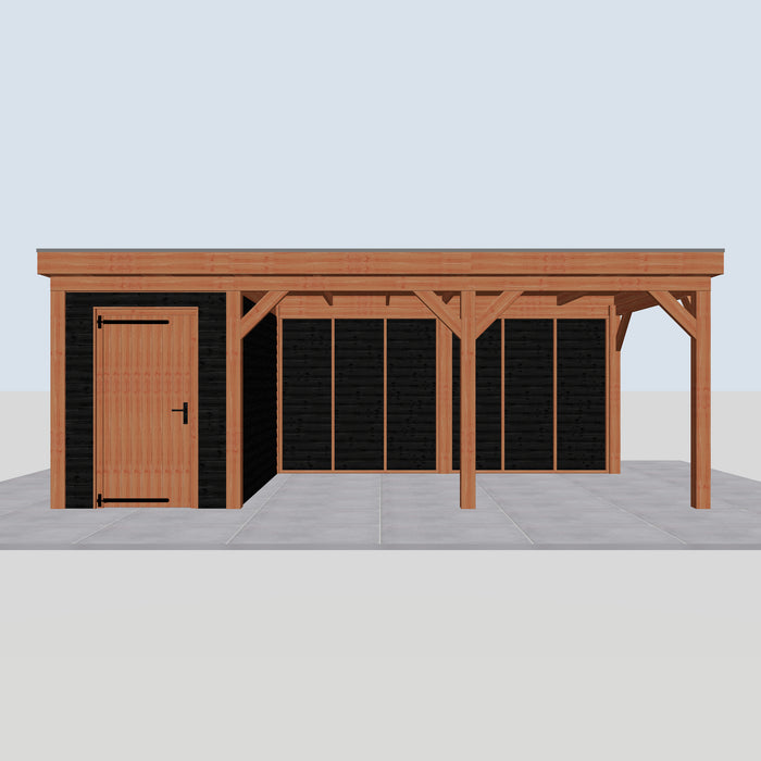 Douglas Overkapping Arezzo Zwart - 675x335cm - vooraanzicht