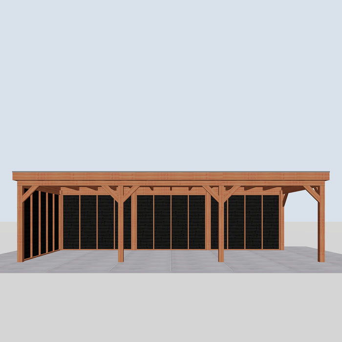 Douglas Overkapping Levo Zwart - 895x395cm - vooraanzicht
