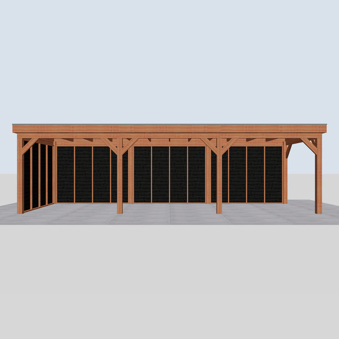 Douglas Overkapping Pasero Zwart - 895x335cm - vooraanzicht