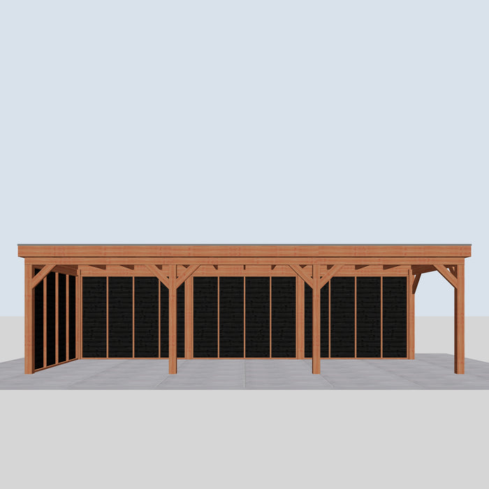 Douglas Overkapping Pasero Zwart - 895x335cm - vooraanzicht