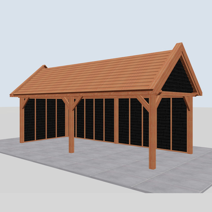 Douglas Zadeldak Landelijk Zwart - 765x305cm - Volledig op Maat - rechterzijaanzicht