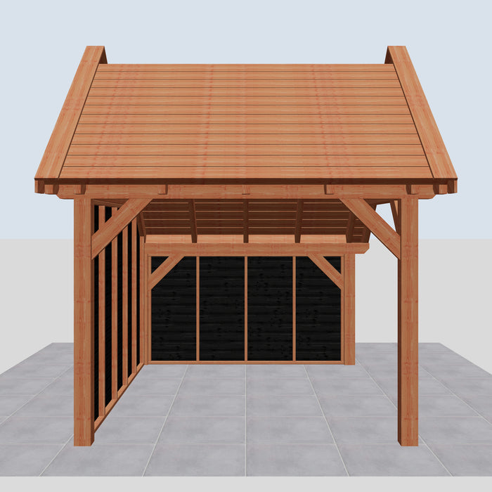 Douglas Kapschuur Landelijk Zwart - 345x370cm - Volledig op Maat - vooraanzicht