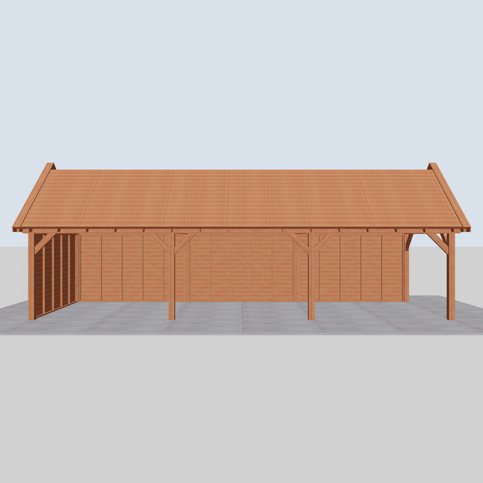 Douglas Zadeldak Landelijk - 1120x370cm - Volledig op Maat - vooraanzicht