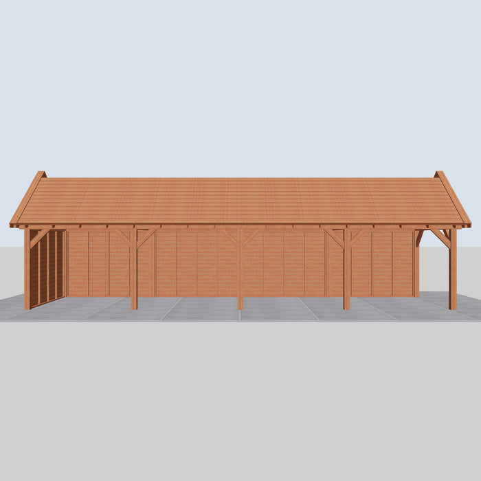 Douglas Zadeldak Landelijk - 1220x305cm - Volledig op Maat - vooraanzicht