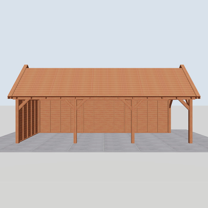 Douglas Zadeldak Landelijk - 930x370cm - Volledig op Maat - vooraanzicht
