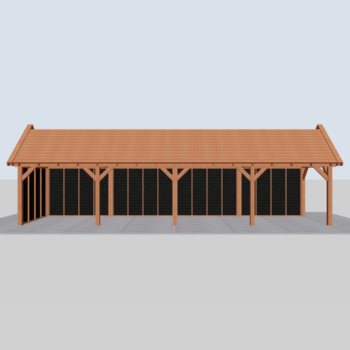 Douglas Zadeldak Landelijk Zwart - 1220x305cm - Volledig op Maat - vooraanzicht