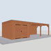 Douglas Overkapping Modern - 890x375cm - linkerzijaanzicht
