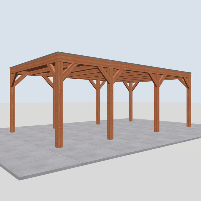 Douglas Overkapping Modern Classic - 670x375cm - linkerzijaanzicht