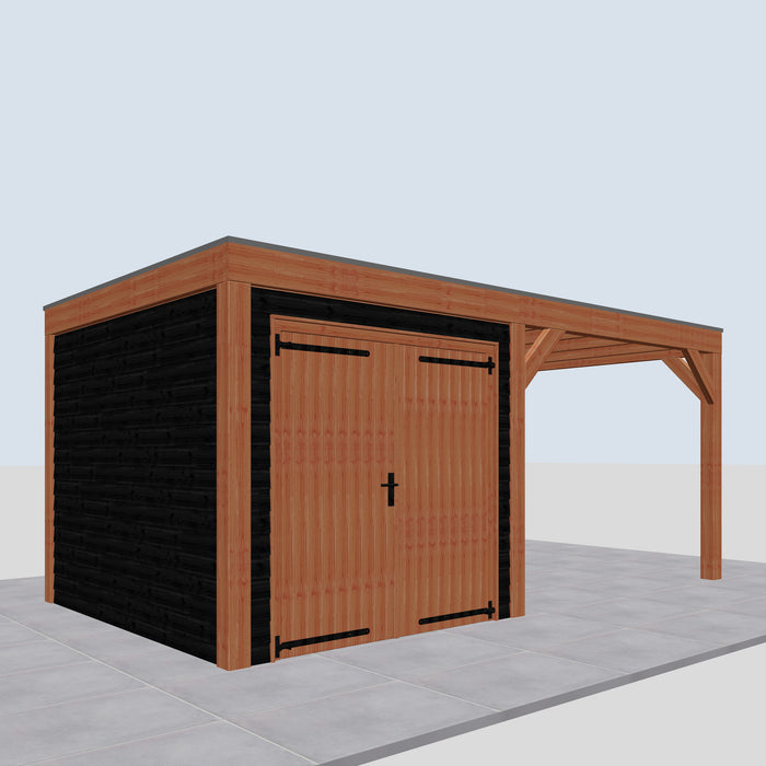 Douglas Overkapping Modern Zwart - 545x310cm - linkerzijaanzicht
