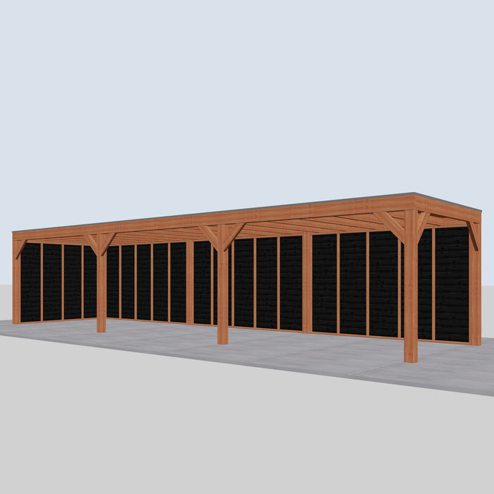 Douglas Overkapping Modern Zwart - 1085x310cm - rechterzijaanzicht