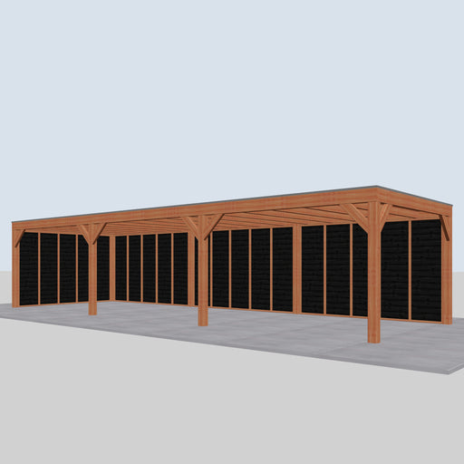 Douglas Overkapping Modern Zwart - 1085x375cm - rechterzijaanzicht