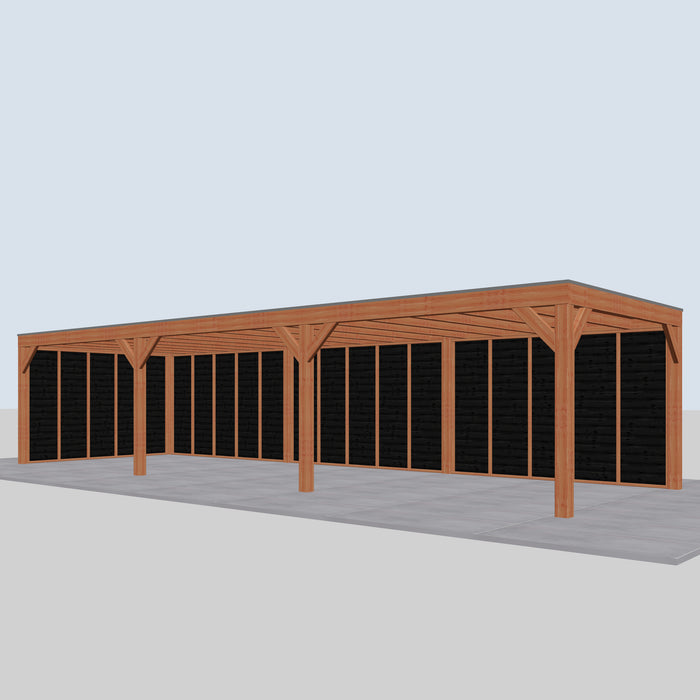 Douglas Overkapping Modern Zwart - 1085x375cm - rechterzijaanzicht
