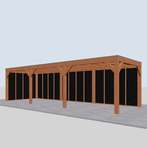 Douglas Overkapping Modern Zwart - 890x310cm - rechterzijaanzicht