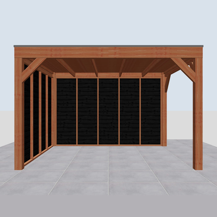 Douglas Overkapping Modern Zwart - 375x310cm - vooraanzicht