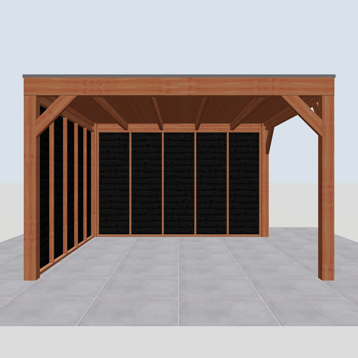 Douglas Overkapping Modern Zwart - 375x375cm - vooraanzicht
