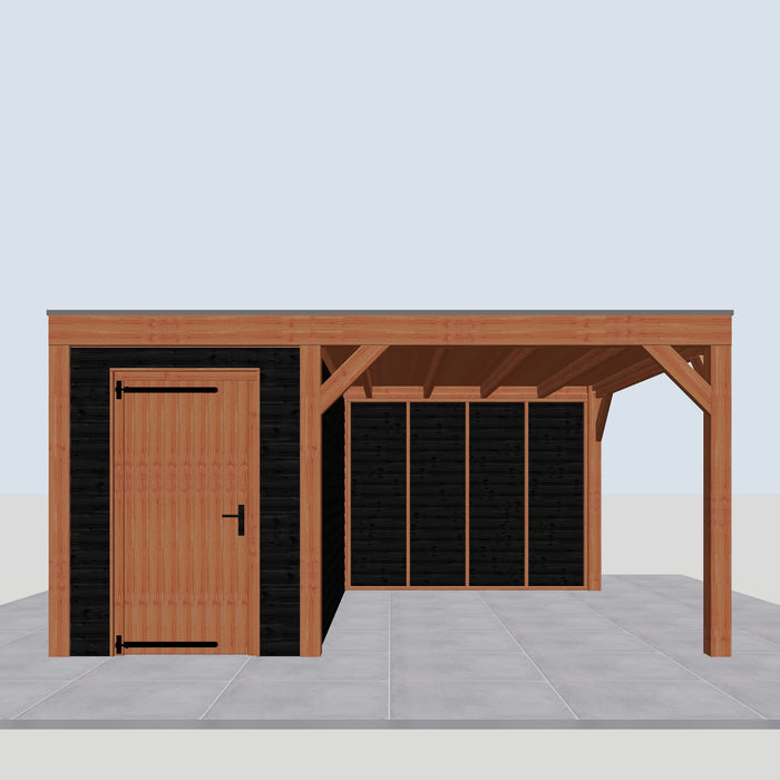 Douglas Overkapping Modern Zwart - 485x375cm - vooraanzicht