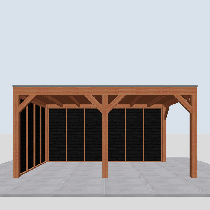 Douglas Overkapping Modern Zwart - 495x310cm - vooraanzicht