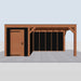 Douglas Overkapping Modern Zwart - 555x310cm - vooraanzicht