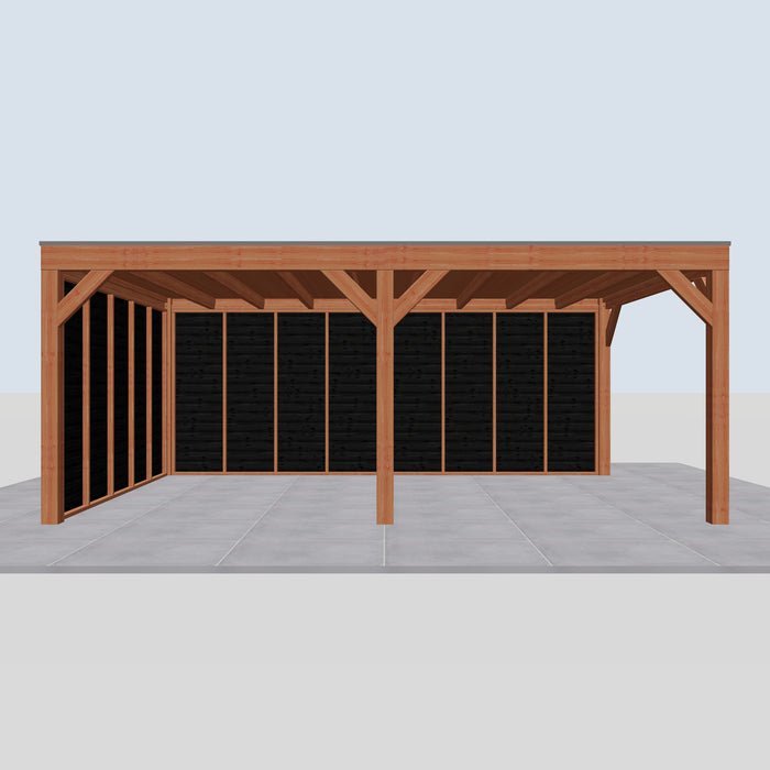 Douglas Overkapping Modern Zwart - 600x375cm - vooraanzicht