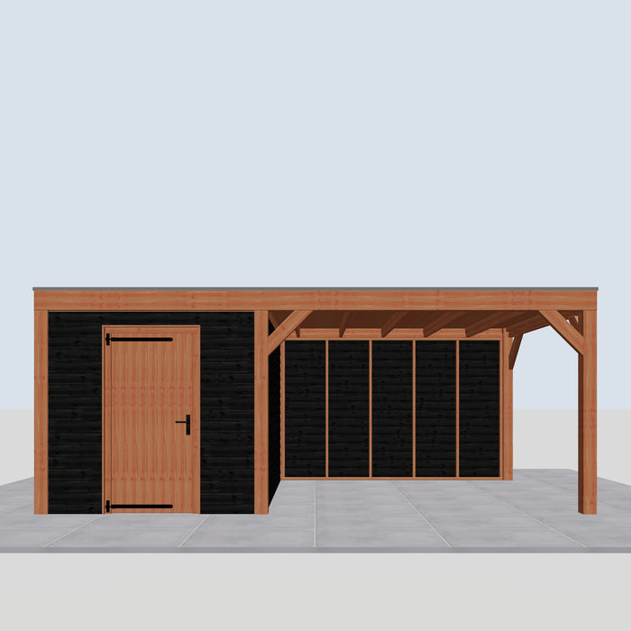 Douglas Overkapping Modern Zwart - 610x310cm - vooraanzicht