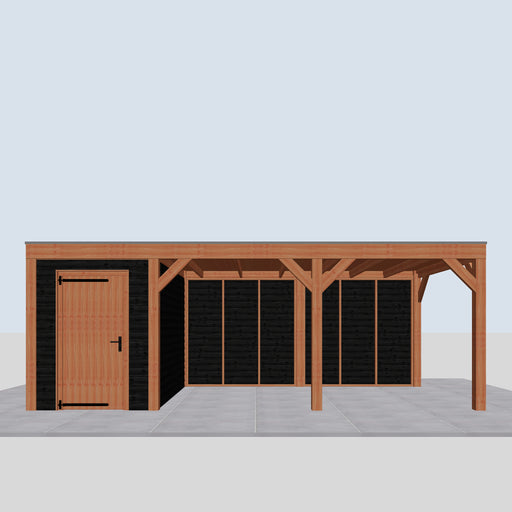Douglas Overkapping Modern Zwart - 670x310cm - vooraanzicht