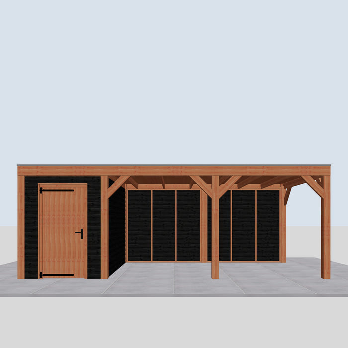 Douglas Overkapping Modern Zwart - 670x310cm - vooraanzicht