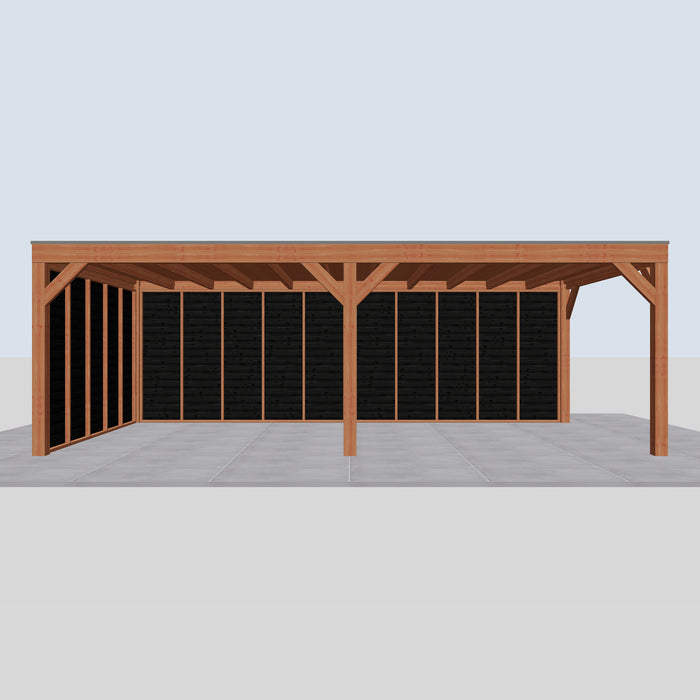 Douglas Overkapping Modern Zwart - 730x375cm - vooraanzicht