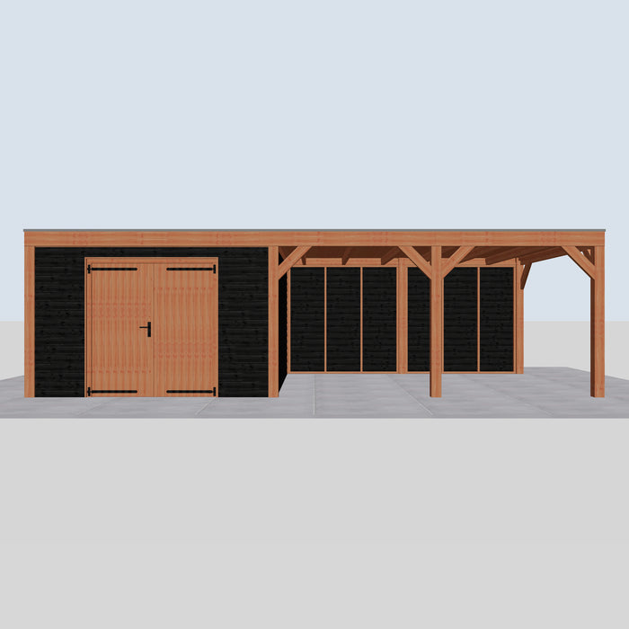 Douglas Overkapping Modern Zwart - 850x375cm - vooraanzicht