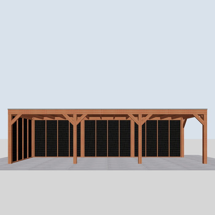 Douglas Overkapping Modern Zwart - 890x310cm - vooraanzicht