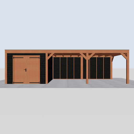 Douglas Overkapping Modern Zwart - 890x375cm - vooraanzicht
