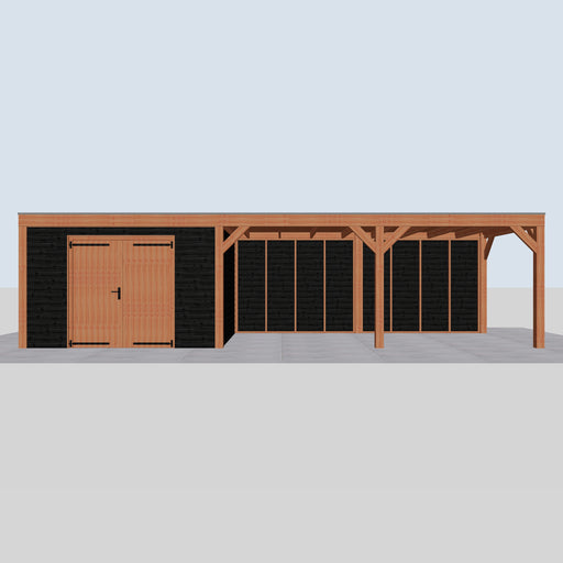 Douglas Overkapping Modern Zwart - 955x310cm - vooraanzicht