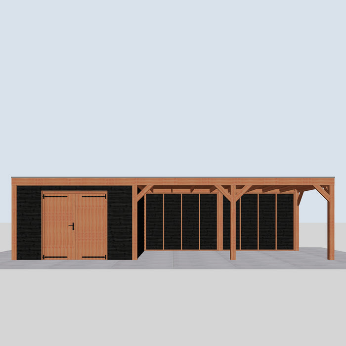 Douglas Overkapping Modern Zwart - 955x310cm - vooraanzicht